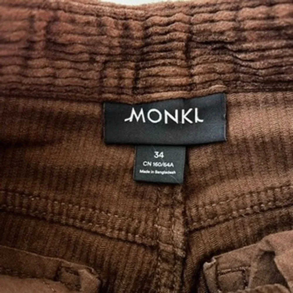 MONKI Straight Cord Pants in Brown ASOS High Rise Trouser size EU 34‎ / US 2